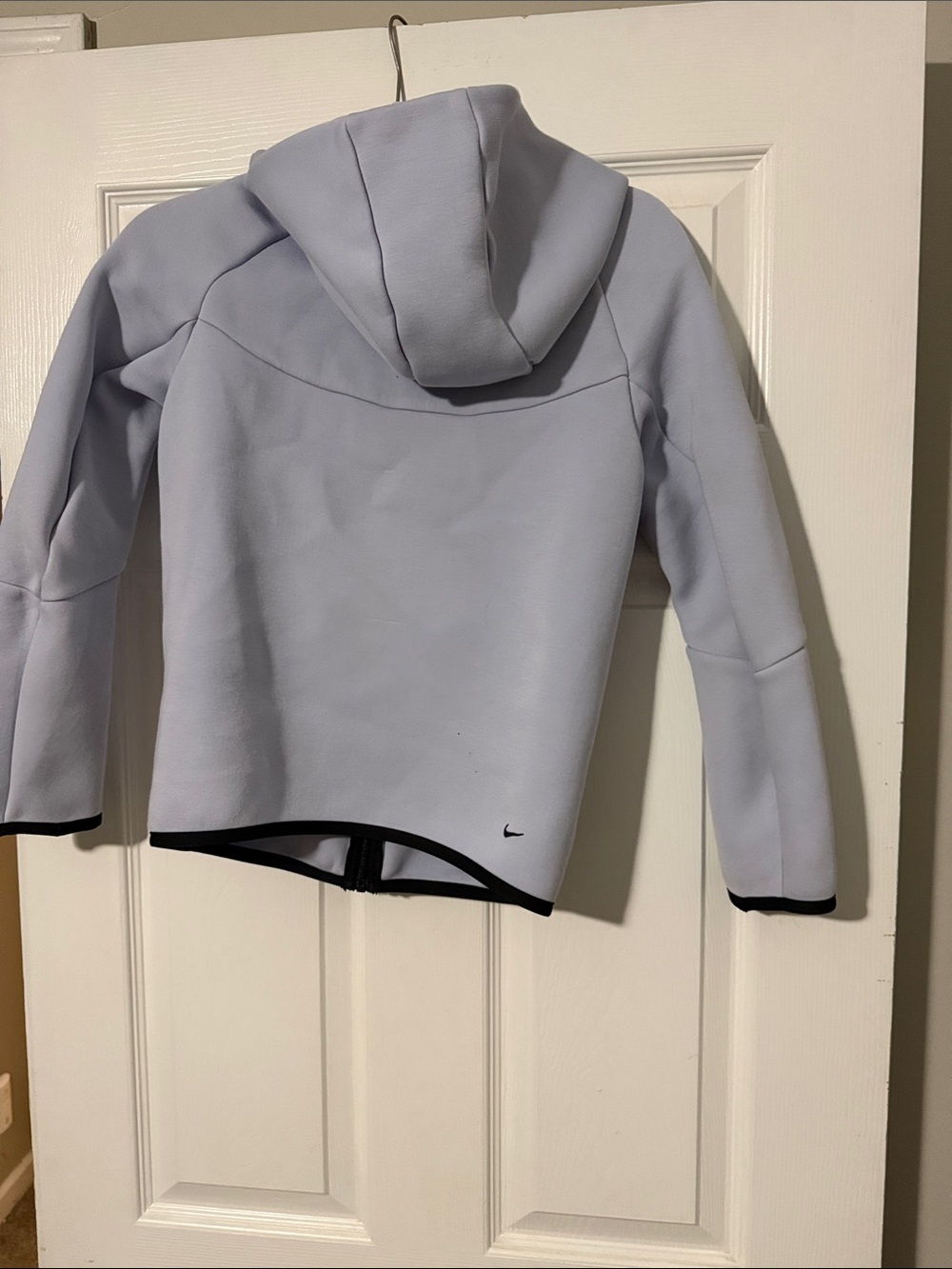 Nike Tech Kids Light blue and Black Zip-Up Hooded Jean Jacket - Picture 3 of 3
